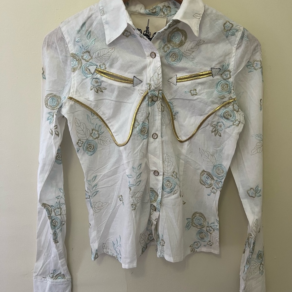 Floral Embroidered Western Shirt